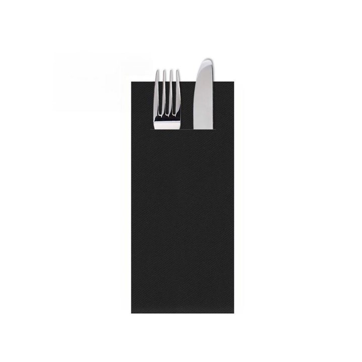 Napkin 40cm Pop In Fold Fabric Style Black