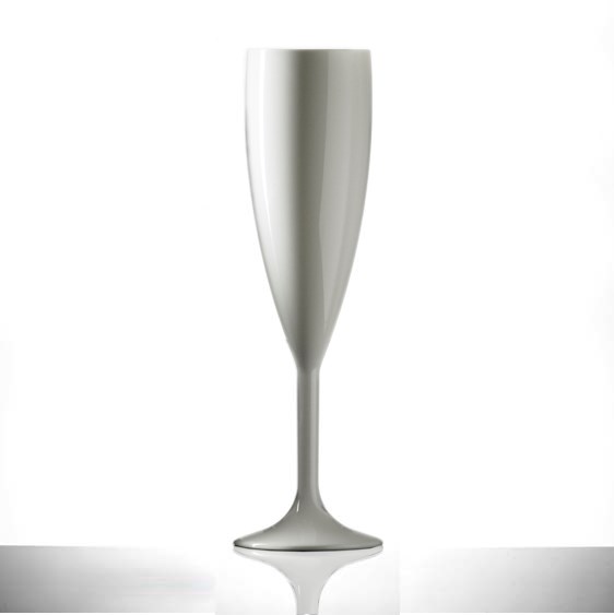Elite Polycarb Champagne Flute Silver 19cl 6.6oz