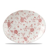 Cranberry Rose Chintz Oval Plate 31.7x25.4cm
