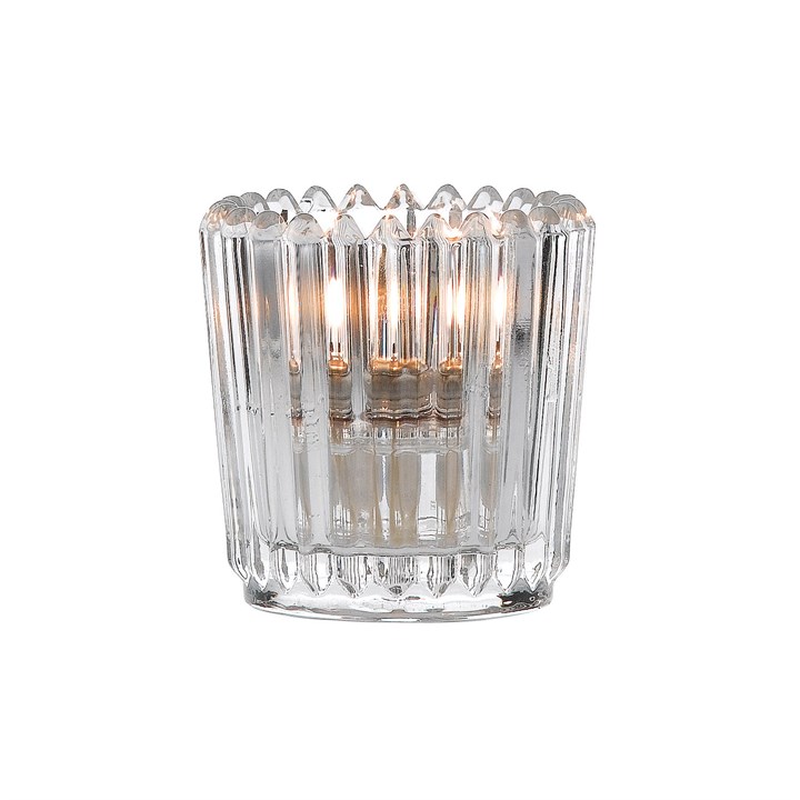 Clear Ribbed Votive Holder