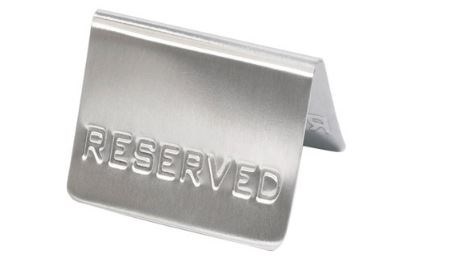Table Sign Reserved Stainless Steel