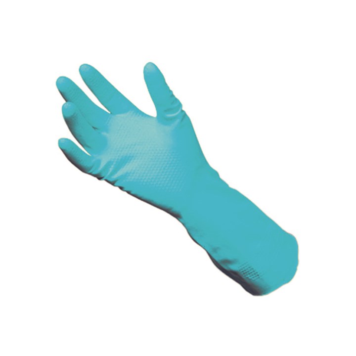 Medium Size Pair Blue Rubber Gloves