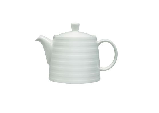 Fine White China Relief Pattern Tea Pot 40cl