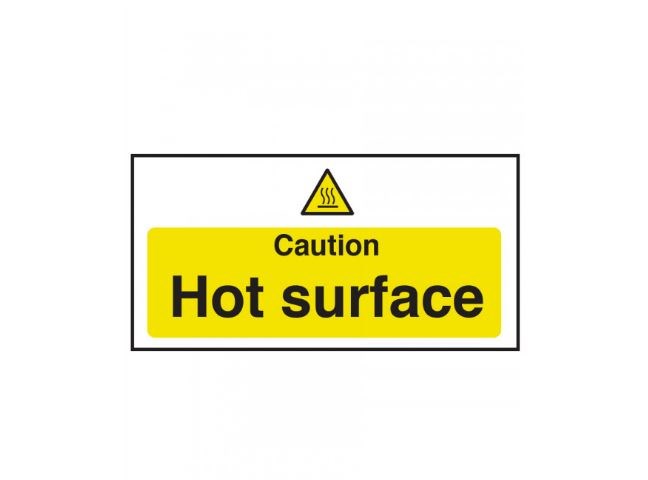 Sign - Caution Hot Surface 100 x 200mm