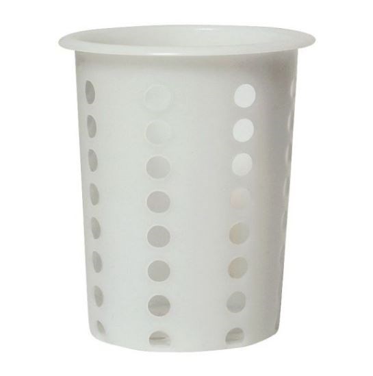 Cutlery Cylinder Pot Plastic White 100 x 135mm