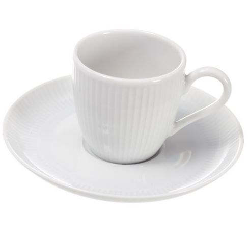 Ribbed China White Cup 10cl