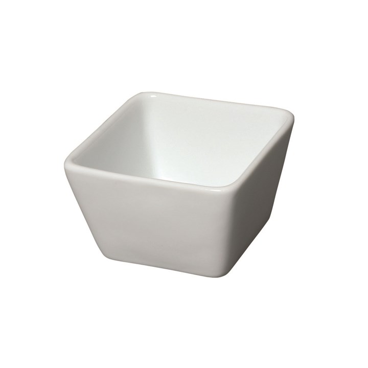Genware Porcelain Square Dish White 8.5 x 5.5cm