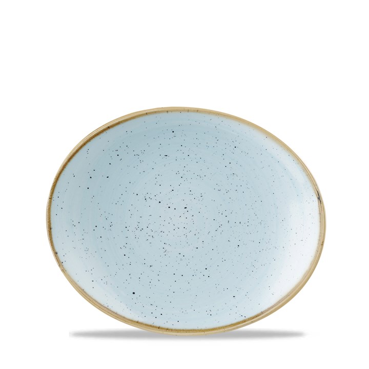 Duck Egg Stonecast Oval Coupe Plate 19.2cm (7.5'')