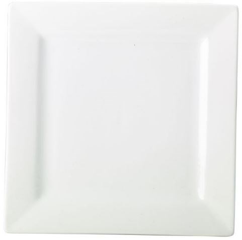 Plate Square 21cm White Porcelain