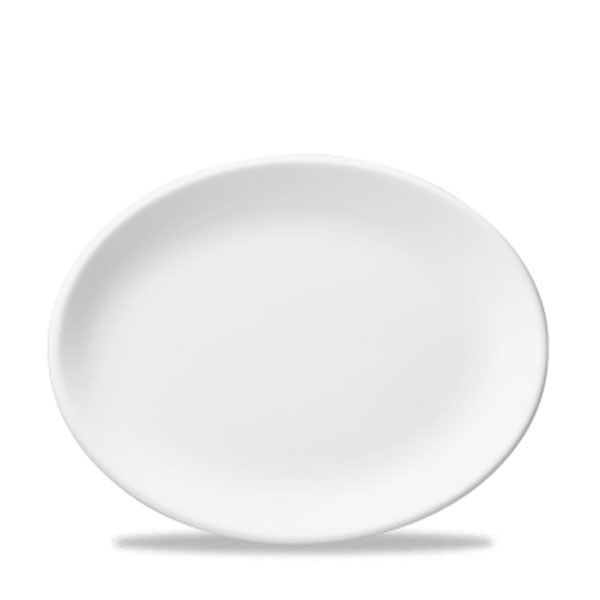 White Super Vitrified Oval Plate 34cm (13.3'')