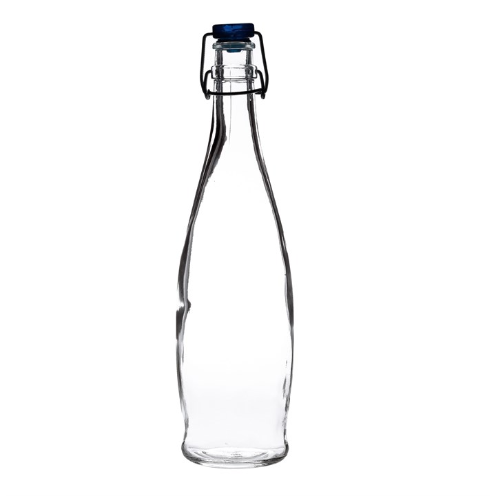 Bottle Water Glass With Blue Cap 12.5oz 35.5cl