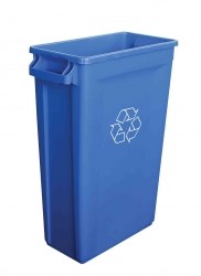Blue Recycling Bin with Recycling Logo 87L