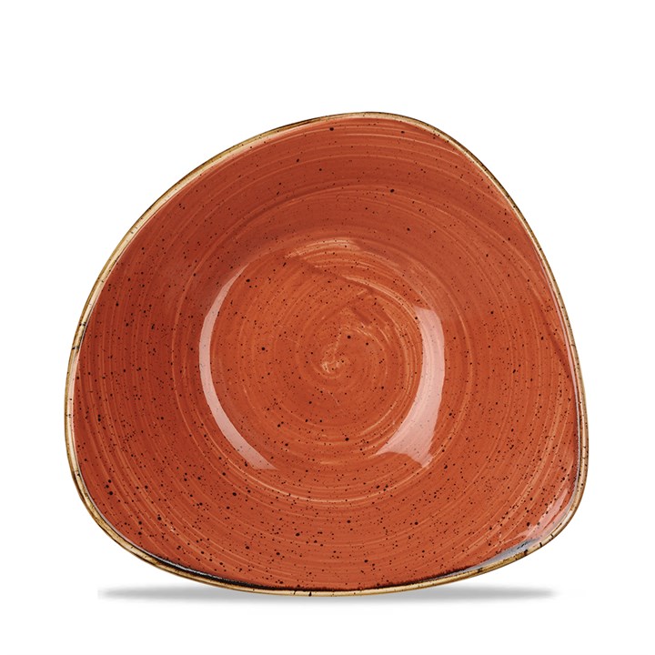 Stonecast Triangular Bowl Orange 23.5cm