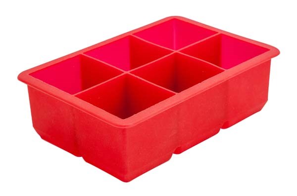 Cube Ice Mould Silicone 6 Cavity Red