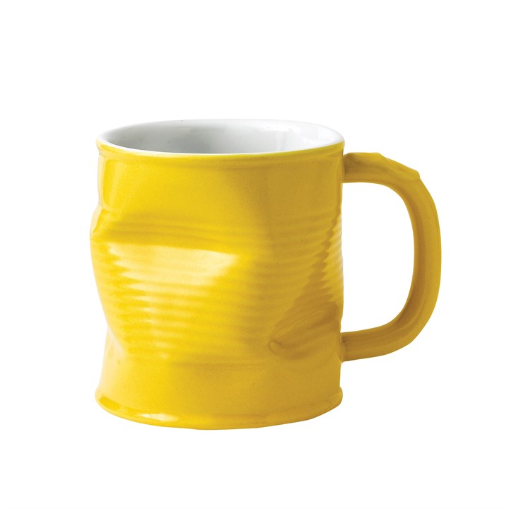 Squashed Tin Can Mug Yellow (large) 32cl 11.25oz