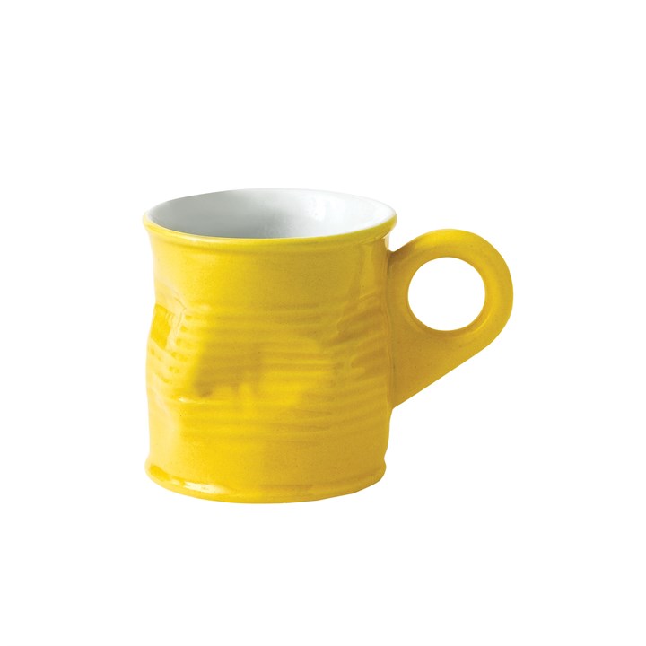 Squashed Tin Can Espresso Shot Mug Yellow (Small) 7cl 2.5oz