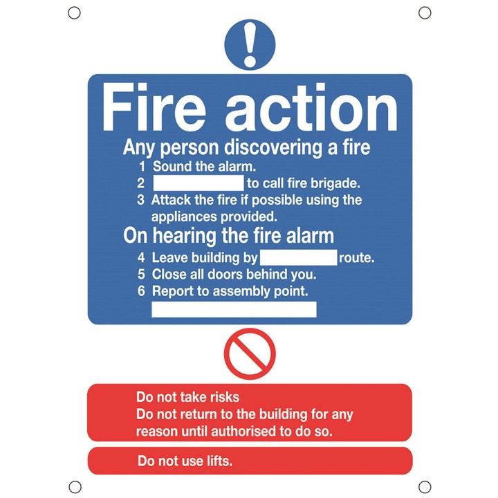 Fire Action Sign