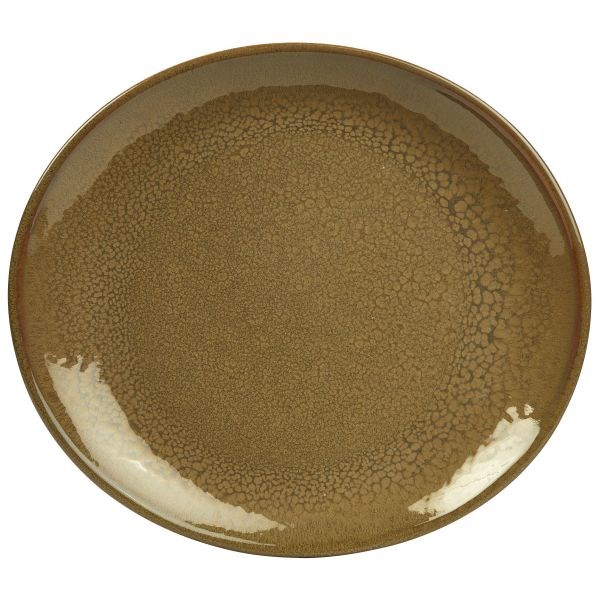 Terra Stoneware Rustic Brown Oval Plate 21x19cm