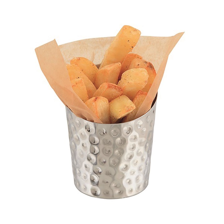 Hammered Stainless Steel Angled Cone 9.5 x 11.6cm (Dia x H)