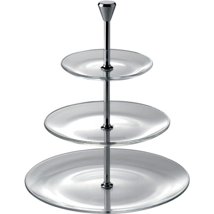 Cake/Display 3 Tiered Round Glass Plate