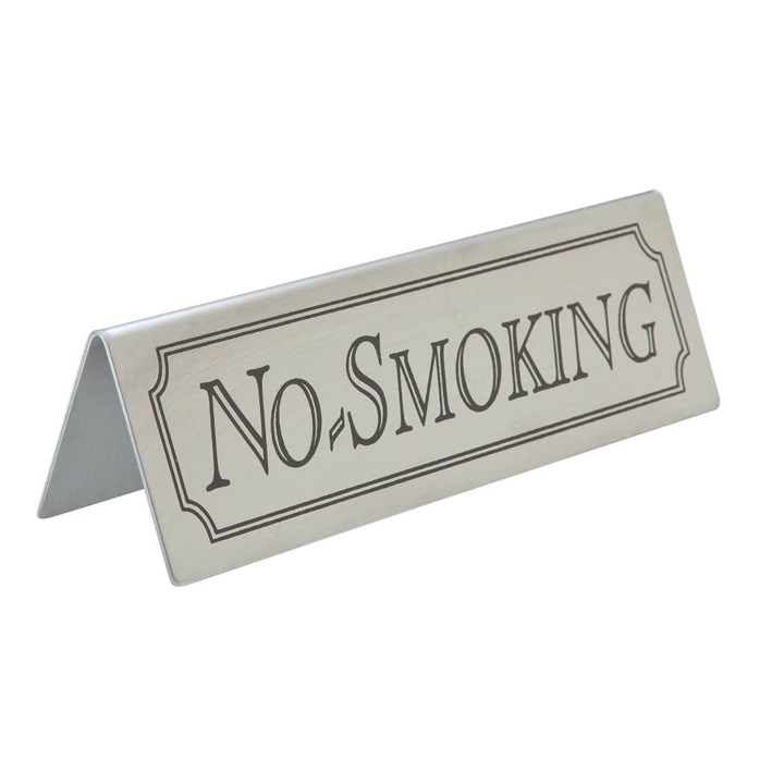 Sign ''No Smiking'' Stainless Steel