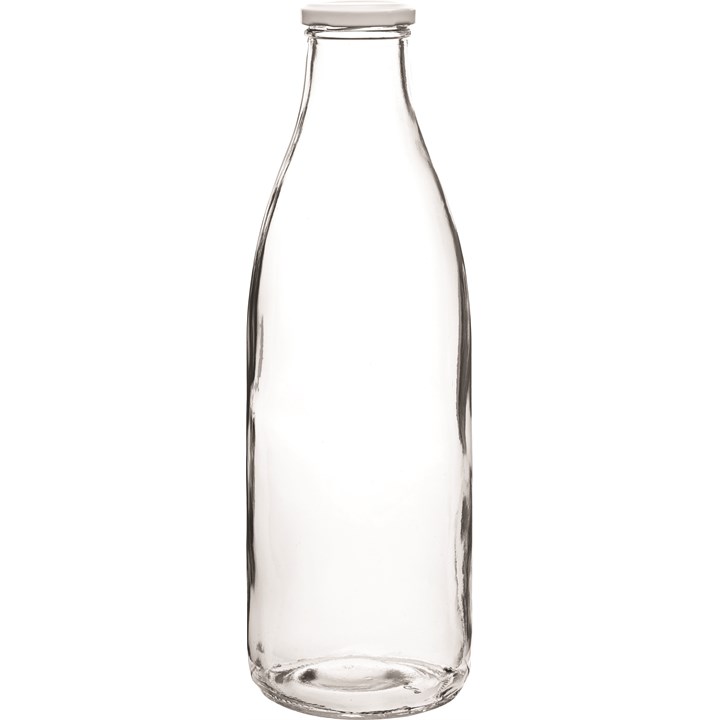 Milk Bottle with White Lid 1L 35oz