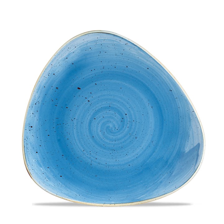 Triangle Plate Blue 19.2cm Stonecast
