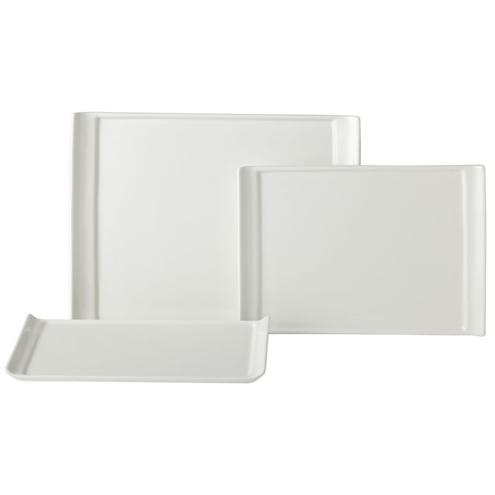 Presentation Plate White Dynasty 25.5 x 17.5cm