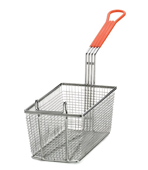 Fry Basket Rectangular Orange Handle 12 x 6.37