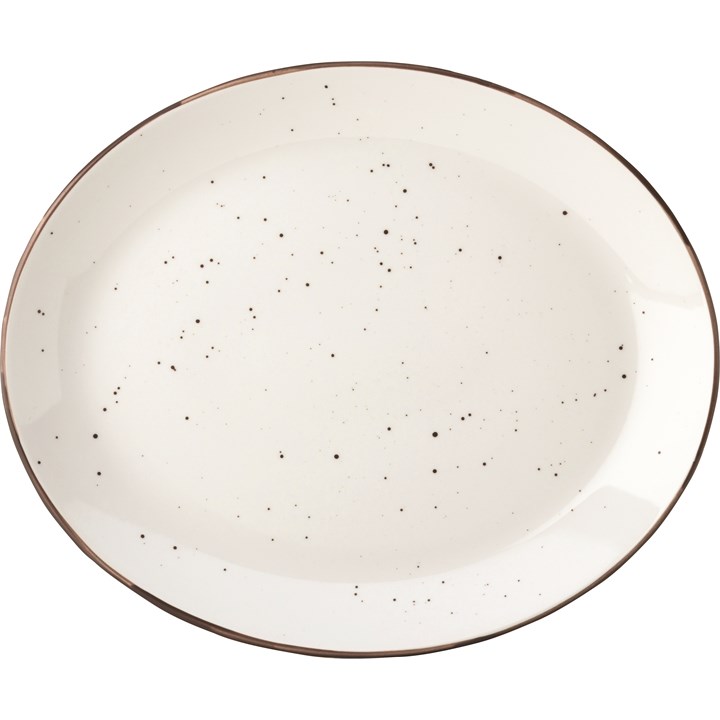 Oval Plate Rustik Dots White 12 31cm