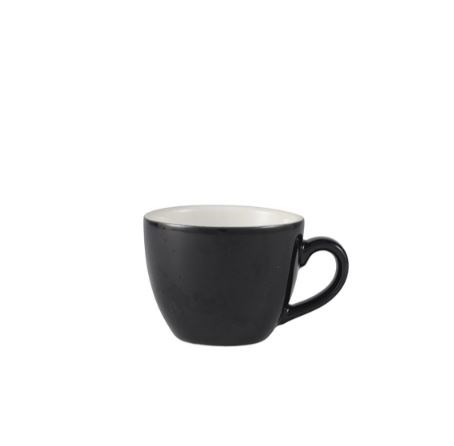 Genware Porcelain Black Bowl Shaped Cup 9cl (3oz)
