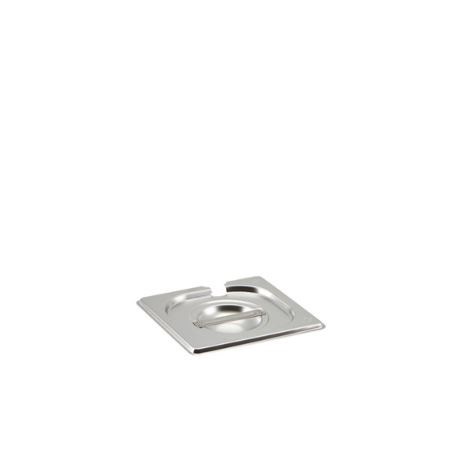 St/St Gastronorm Pan Notched  Lid 1/6