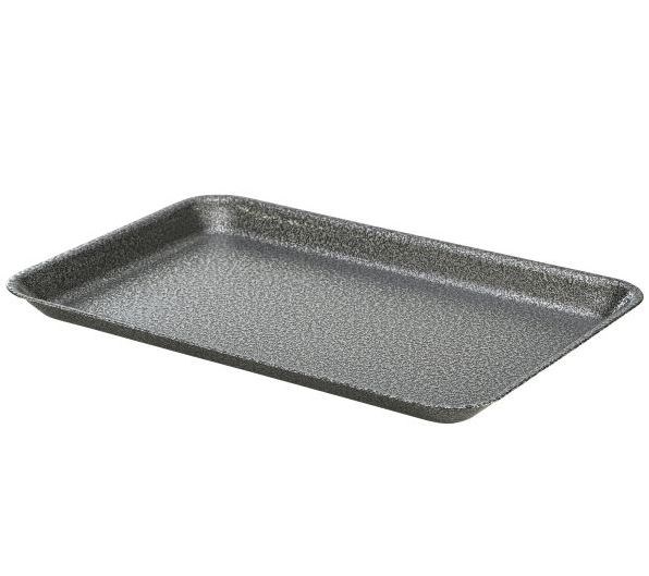 Galvanised Steel Tray 31.5x21.5x2cm Hammered Silver