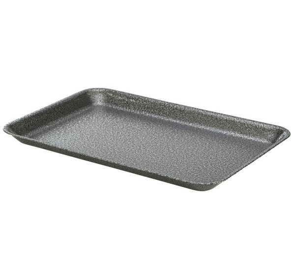 Galvanised Steel Tray 31.5x21.5x2cm Hammered Silver