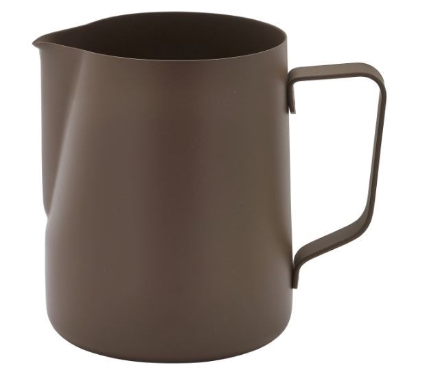 Milk Frothing Jug Brown Nonstick 20oz 60cl