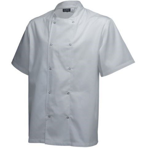 Chefs Jacket Short Sleeve Stud White XS