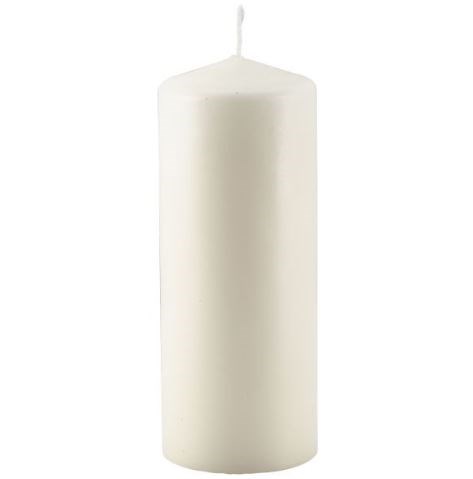 Pillar Candle 20cm h x 8cm dia Ivory 100h+/-