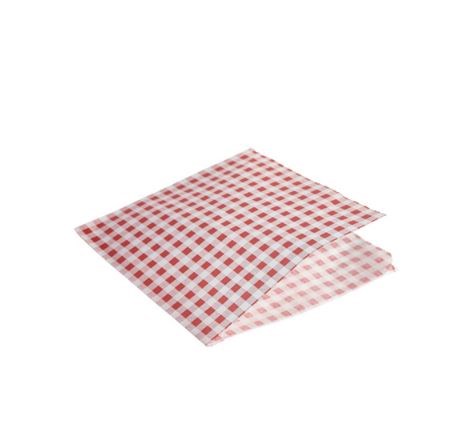 Greaseproof Paper Gingham Red Bag 17.5cm