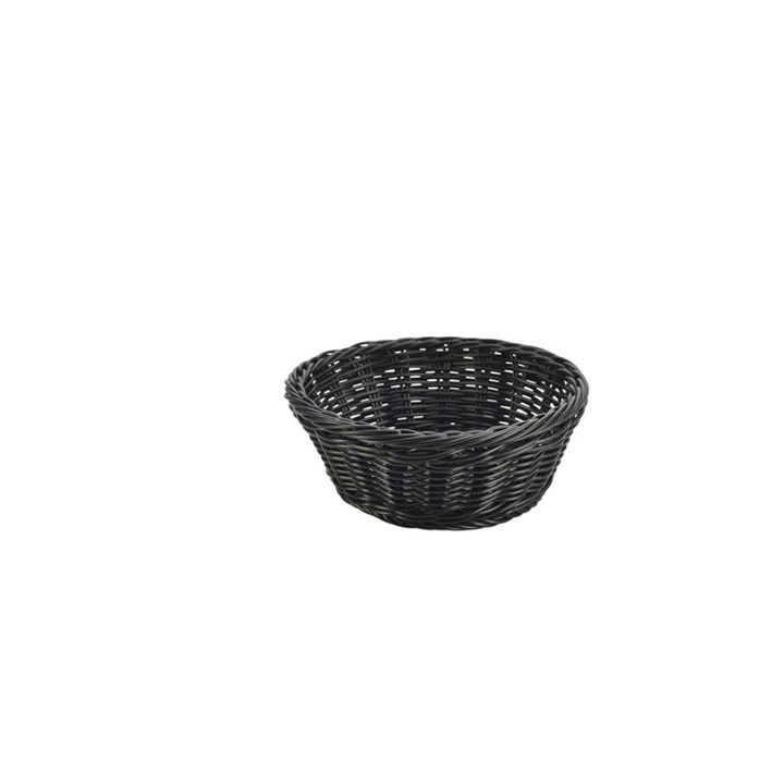 Black Round Polywicker Basket 21Dia x 8cm