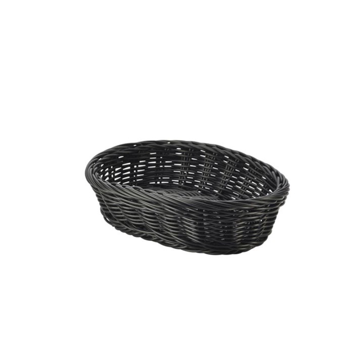 Black Oval Polywicker Basket 22.5 x 15.5 x 6.5cm