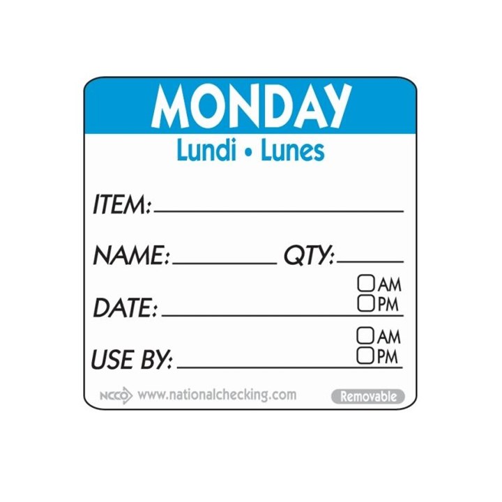 Label MON 5cm sq UltraRemovable Food
