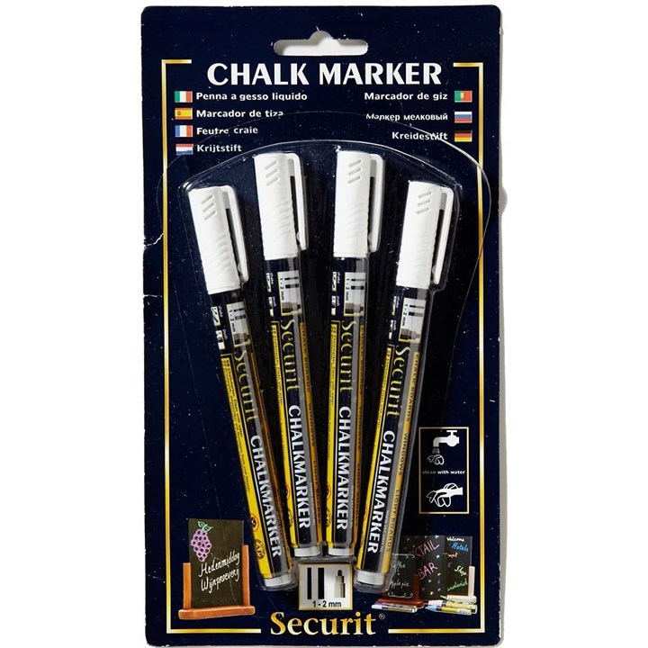 Chalkmarkers 4 Pack White Small