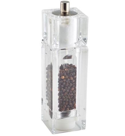 Pepper Mill Salt Shaker Square Combo Clear16.5cm