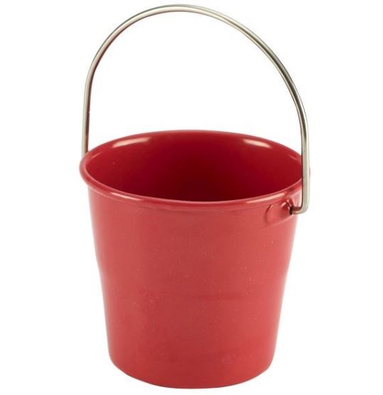 Stainless Steel Miniature Bucket 4.5cm Dia Red