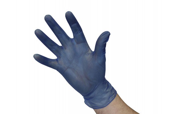 Gloves Vinyl Blue Powdered XLarge