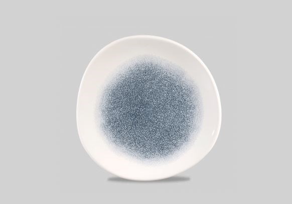 Roun Plate Organic Raku Topaz Blue 21cm 8.25in