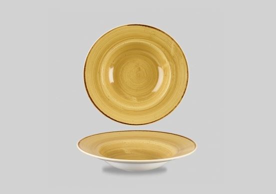 Bowl Wide Rimmed Stonecase Mustard 24cm