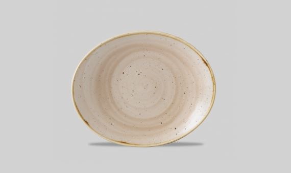 Plate Oval Coupe Nutmeg Cream 7.75in