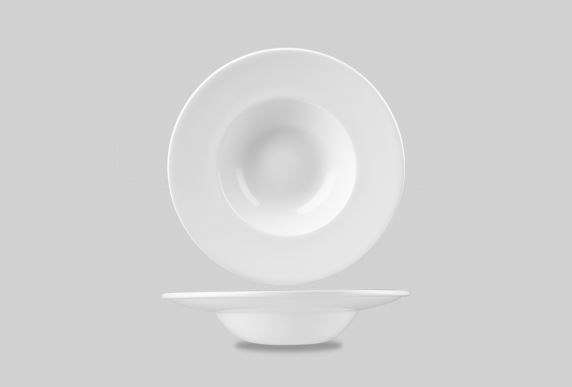 Bowl Wide Rim China White 24cm