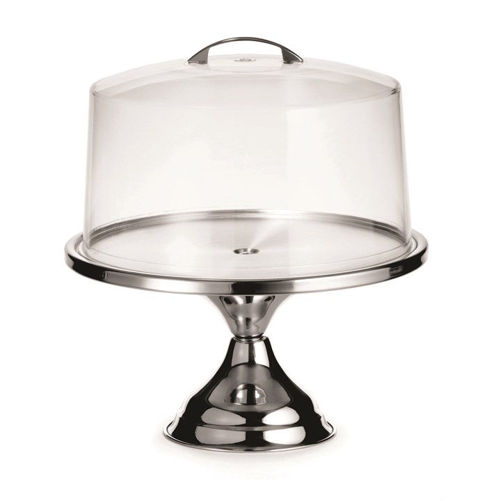 Cake Stand Plastic Cover Stainless Steel Handle